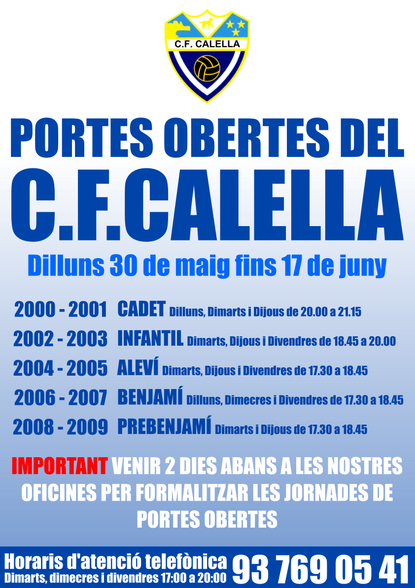Portes Obertes C.F.Calella